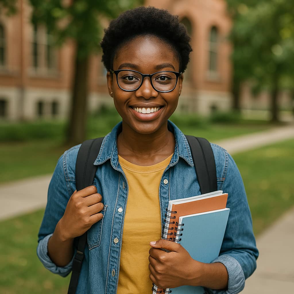 Student with laptop